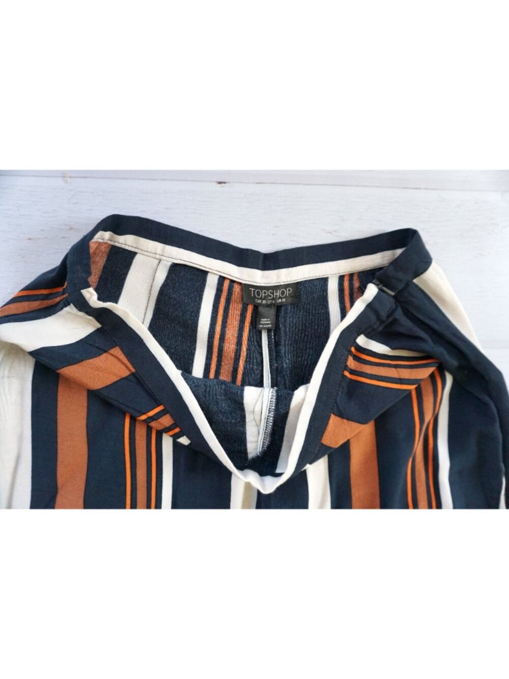 Topshop Women's Striped Wide-Leg Pants - Size 6 - Picture 2 of 9